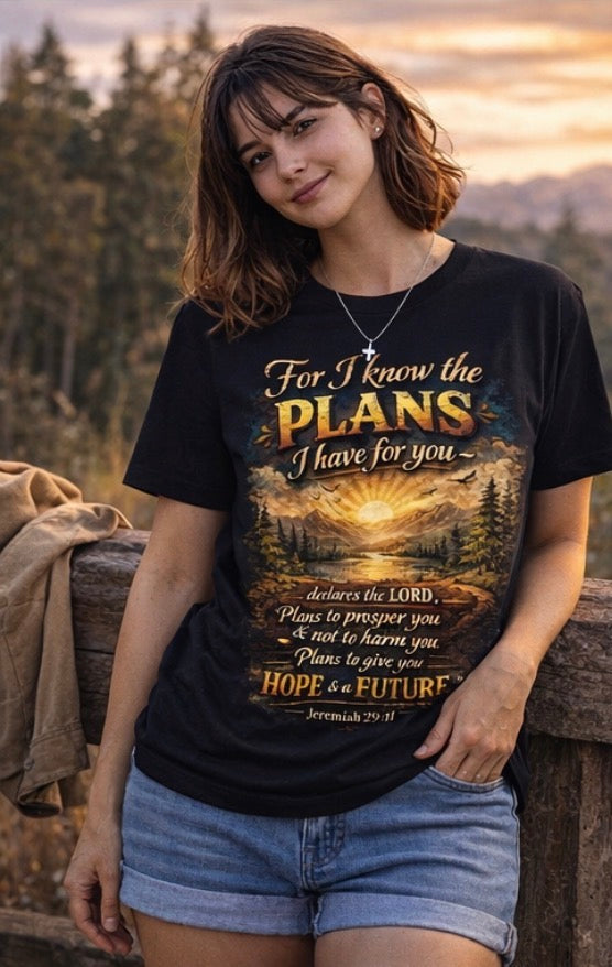 Jeremiah 29:11 Faith T-Shirt | Christian Inspirational Tee | Hope & Future Shirt