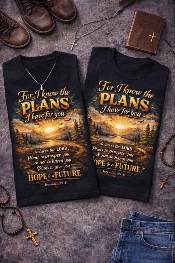 Jeremiah 29:11 Faith T-Shirt | Christian Inspirational Tee | Hope & Future Shirt