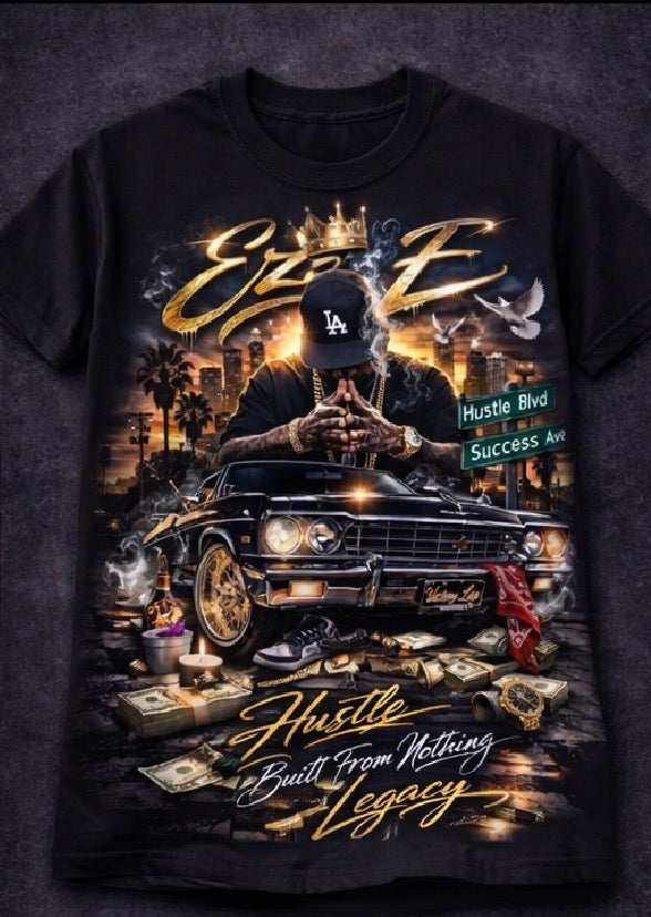 EZE Hustle Built From Nothing Legacy T-Shirt – Urban Streetwear Tee, Luxury Grind Graphic Shirt