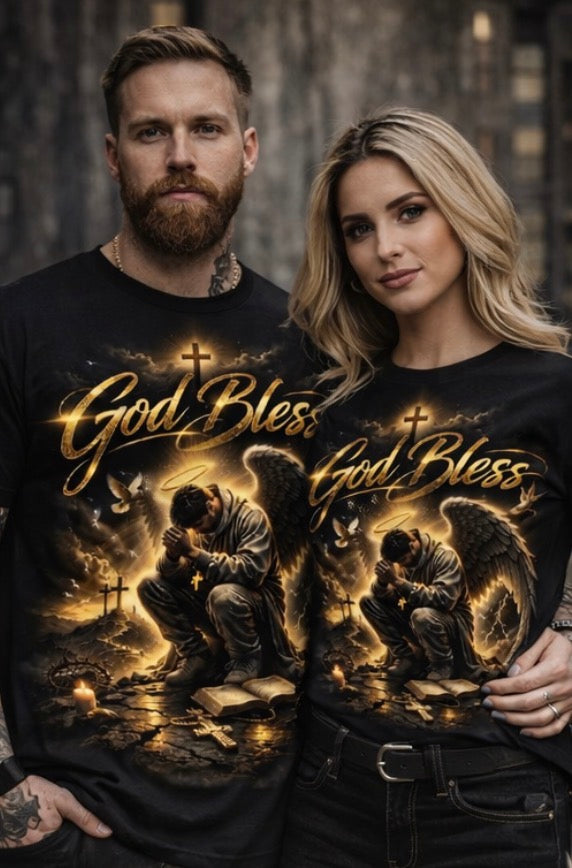 God Bless Christian T-Shirt – Faith Inspired Graphic Tee