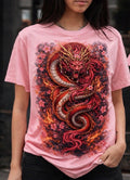 💖 FEMININE DRAGON GRAPHIC T-SHIRT – PINK EDITION 💖