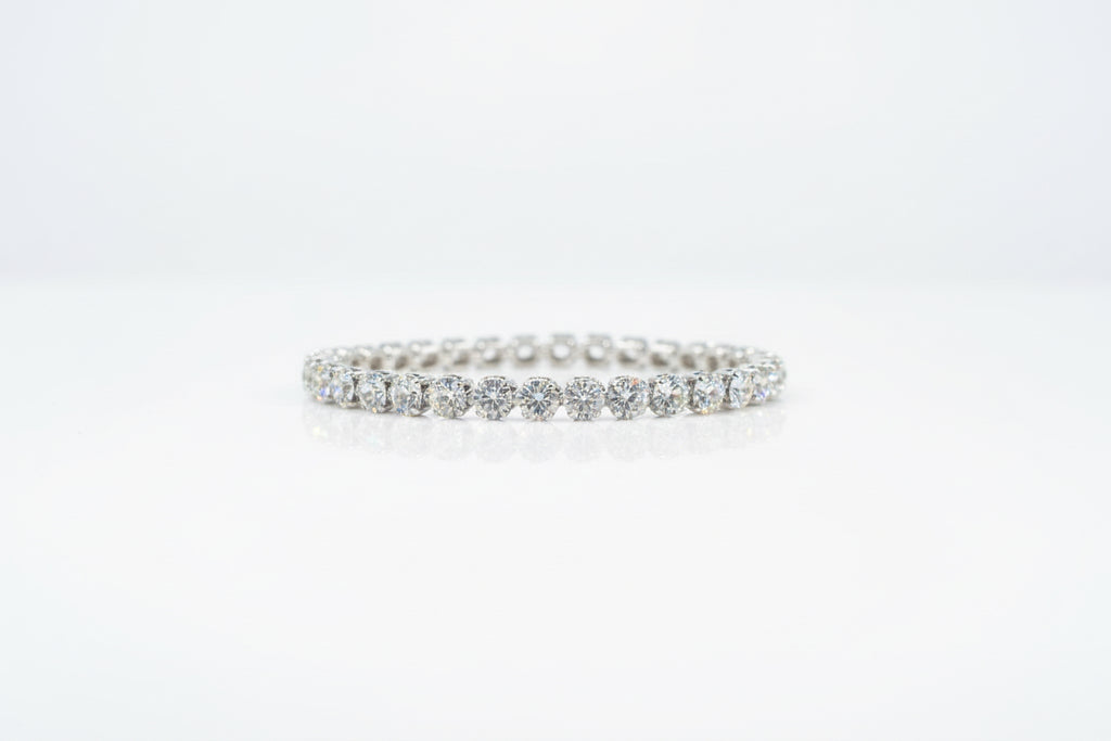 ORENTINI 18K White Gold Plated 7.5in Tripple Tennis Bracelet