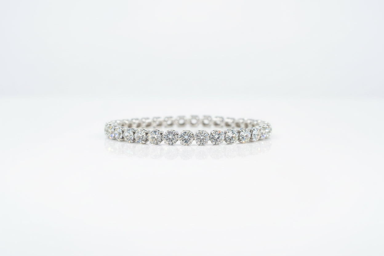 ORENTINI 18K White Gold Plated 7.5in Tripple Tennis Bracelet