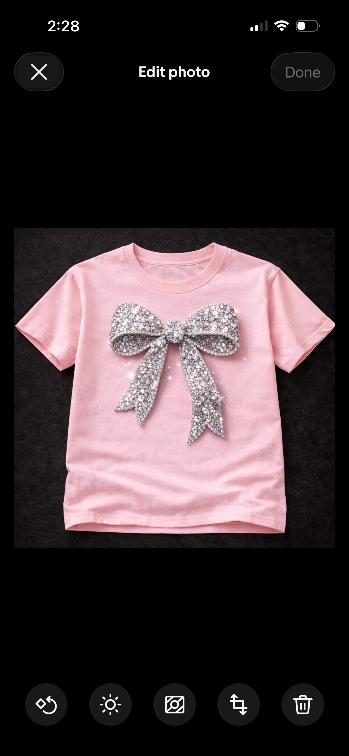 Girls Pink Bow Diamond T-Shirt | “I’m The Present” Cute Rhinestone Bow Tee | Sparkly Girls Shirt
