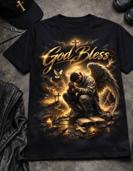 God Bless Christian T-Shirt – Faith Inspired Graphic Tee