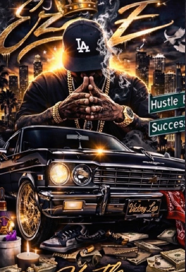 EZE Hustle Built From Nothing Legacy T-Shirt – Urban Streetwear Tee, Luxury Grind Graphic Shirt