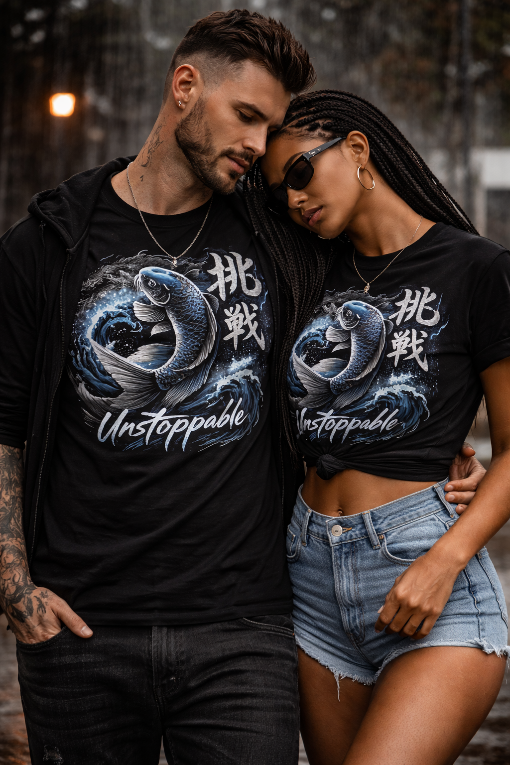 Unstoppable Koi Fish Graphic T-Shirt – Japanese Wave Design Streetwear Tee (Men & Women)